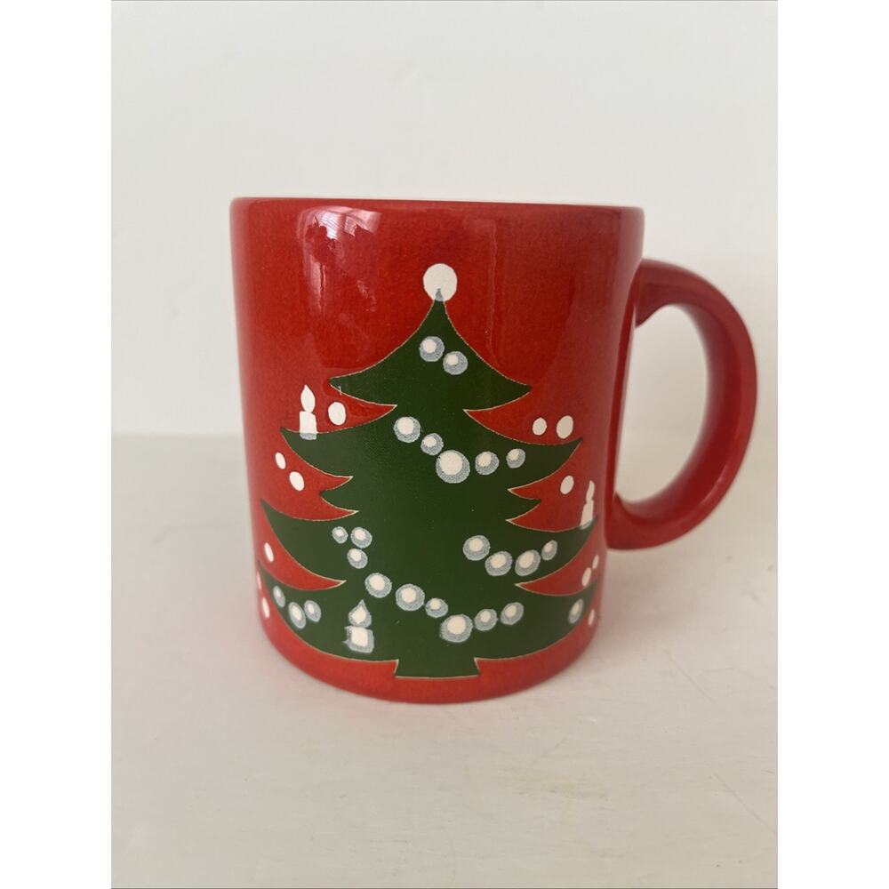 Waechtersbach Christmas Tree Mug Red Green Germany Vintage Holiday Coffee Cup